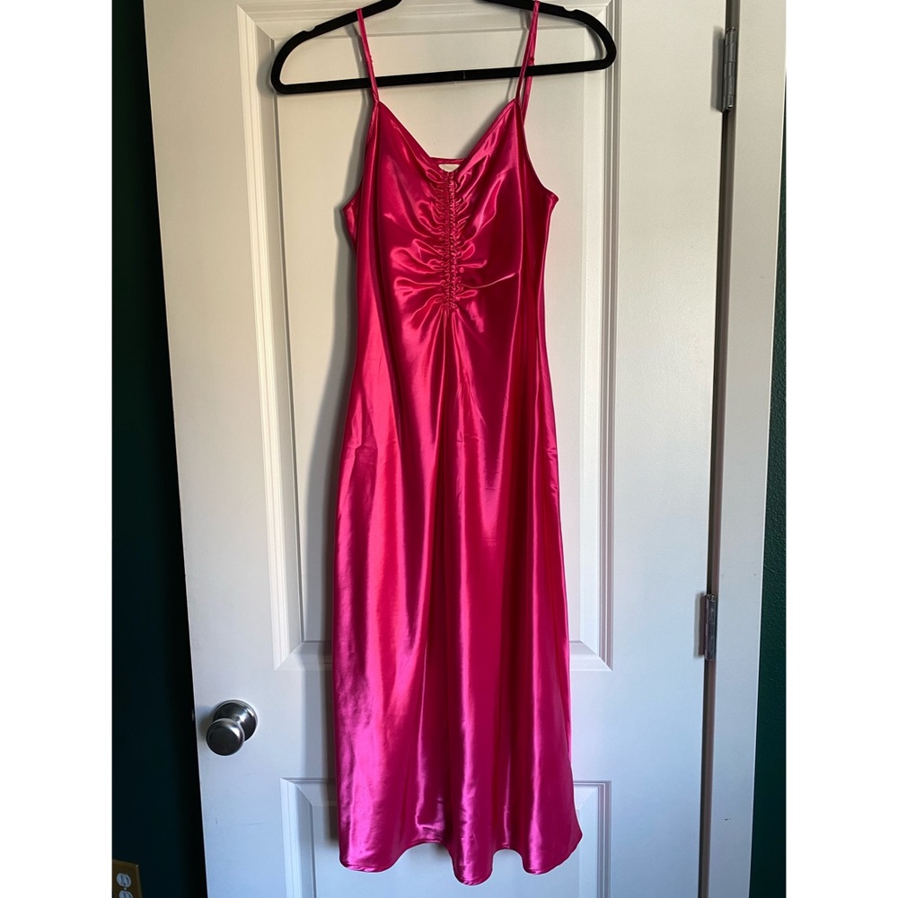 A New Day Hot Pink Satin Dress